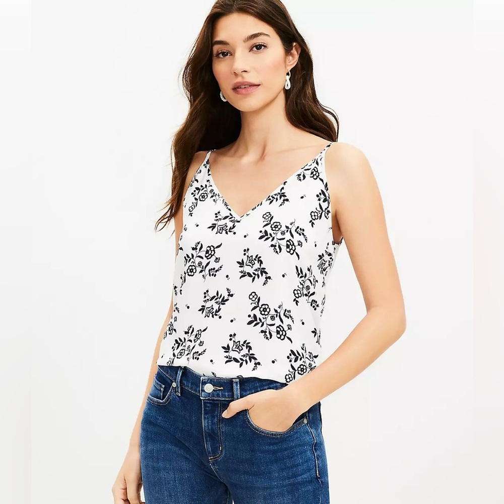 NWT Loft Floral Double V Cami